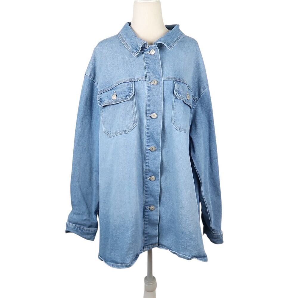 C&C California Light Wash Blue Denim Jean Jacket 1X